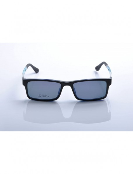 Rectangular Optical Eyeglasses Frames With Magnetic Polarized Sunglasses Clips - C050 - CF12IMP9K9N $19.81