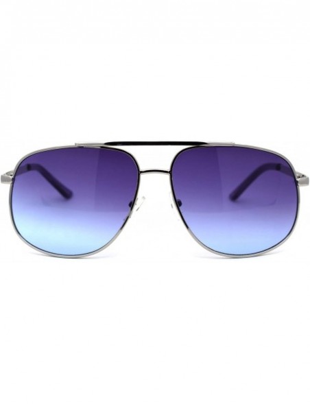 Rectangular Bright Color Lens Oversize Rectangular Pilot Sunglasses - Purple - CZ11EHHLJ95 $10.66