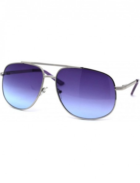 Rectangular Bright Color Lens Oversize Rectangular Pilot Sunglasses - Purple - CZ11EHHLJ95 $10.66