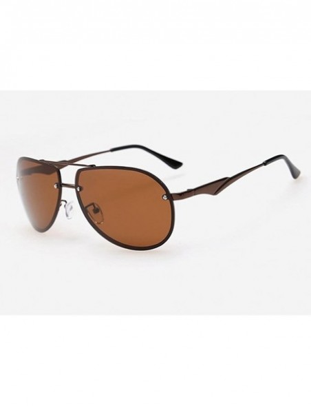 Aviator Polarized aviator sunglasses - Brown - CW12JTDI6I3 $25.82