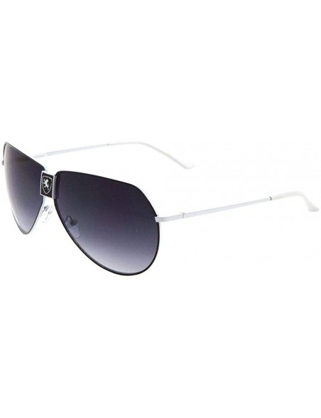 Aviator Geometric Top Round Modern Aviator Sunglasses - Black White - C9199GATIEI $17.28