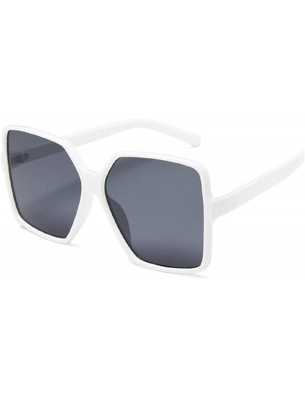 Semi-rimless Luxury Square Sunglasses Women Retro Frame Big Sun Glasses Female Vintage Gradient Male Feminino - White Gray - ...