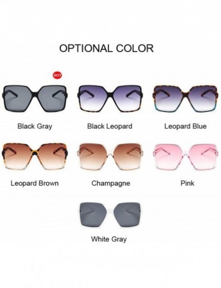 Semi-rimless Luxury Square Sunglasses Women Retro Frame Big Sun Glasses Female Vintage Gradient Male Feminino - White Gray - ...