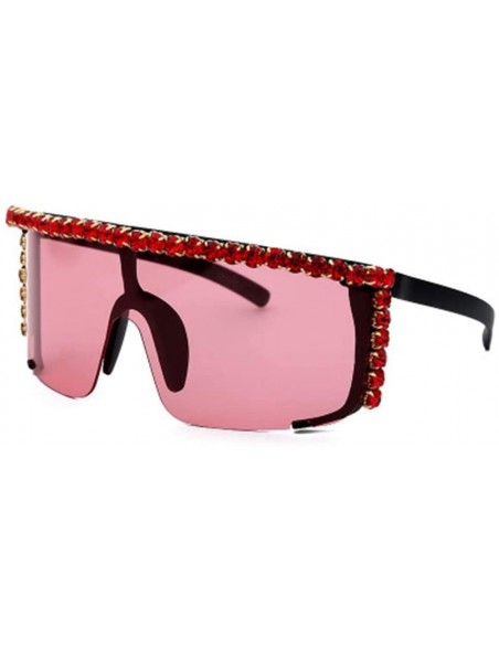 Sport Big Frame Colorful Rhinestone Sunglasses Goggles Sunglasses - 1 - CO190DXOGE3 $32.91