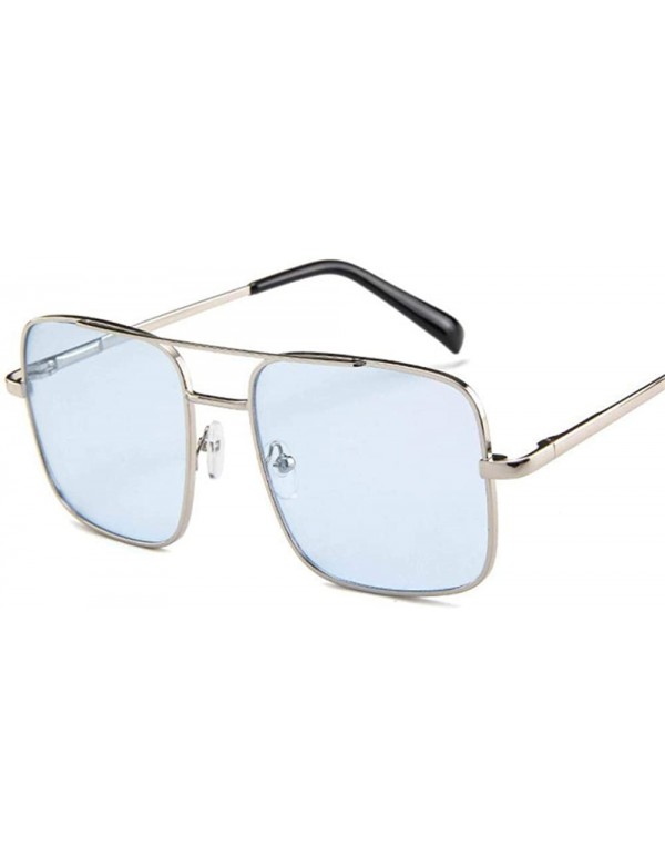 Oversized Ladies Oversized Square Sunglass Women New Big Frame Brand Designer Black - Blue - CD18XDWX8XC $10.18