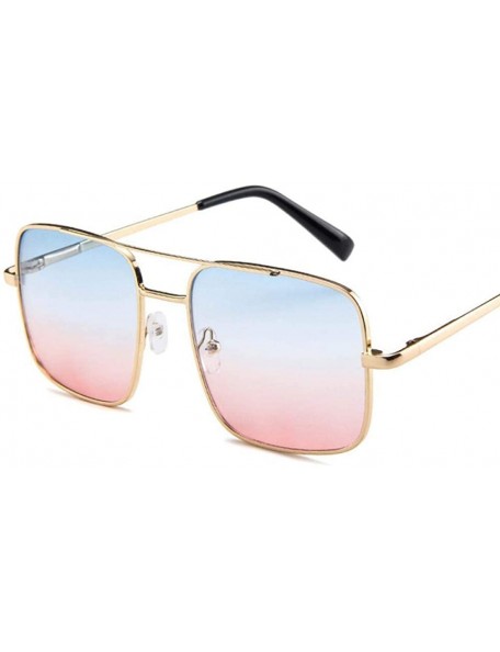 Oversized Ladies Oversized Square Sunglass Women New Big Frame Brand Designer Black - Blue - CD18XDWX8XC $10.18