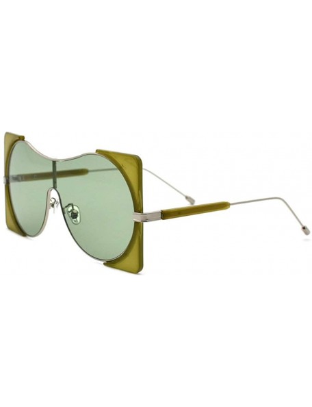 Square New One Piece Lens Women Oversized Square Sun Glasses 2019 Brand Designer Vintage Shades UV400 - Green - CM18Q3IK6U2 $...