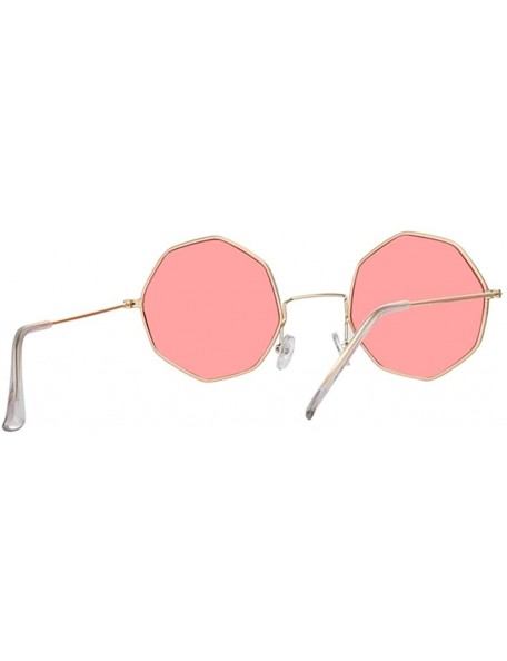 Square Hexagon Sunglasses Women Men Ladies Small Square Sunglases Female Metal Frame Driving Fishing Glasses - CV198Y45C5Z $9.68