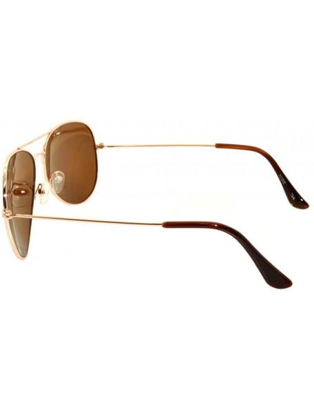 Aviator Classic Aviator Style Colored Lens Sunglasses Colored Metal Frame UV 400 - Gold Frame - CJ11T4483GD $8.55