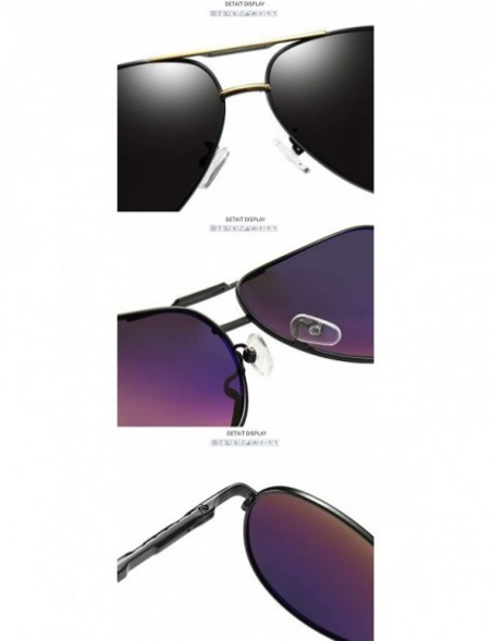 Aviator Men's Sunglasses- Anti-Glare- Polarized Sunglasses- Stylish Metal Full-Frame Aviator C4 - C4 - CH1955ANCUM $40.06