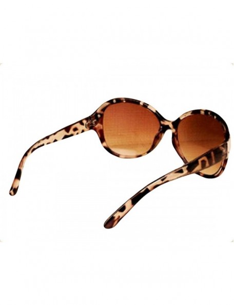 Oversized Unisex Fashion Sunglasses Oversized Round Plastic Lenses UV400 - Leopard Print - CI18NQGKXLQ $8.23