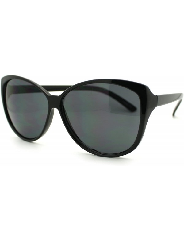 Butterfly Simple Classy Sunglasses Womens Oversized Cateye Butterly - Black - C411P9CJMNH $11.06