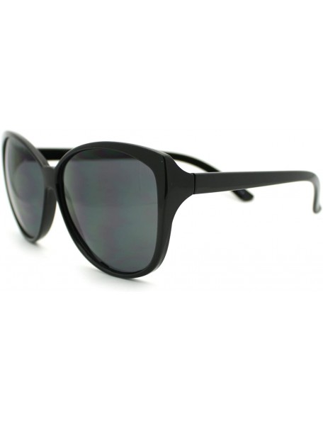 Butterfly Simple Classy Sunglasses Womens Oversized Cateye Butterly - Black - C411P9CJMNH $11.06