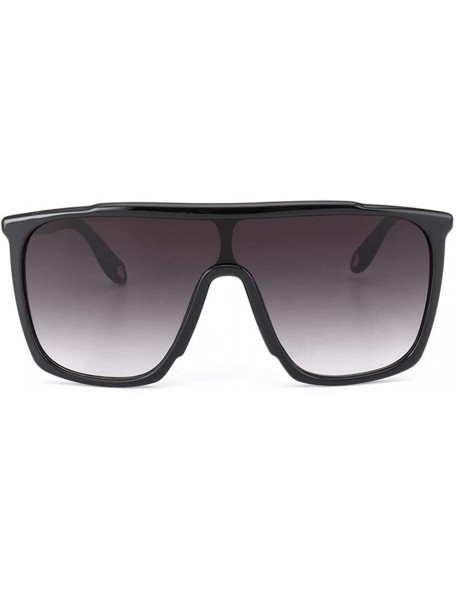 Oversized Oversized One Piece Sunglasses for Women Unique Gradient Lens For Female UV400 - C1 Matte Black - CD198G27KW4 $16.52