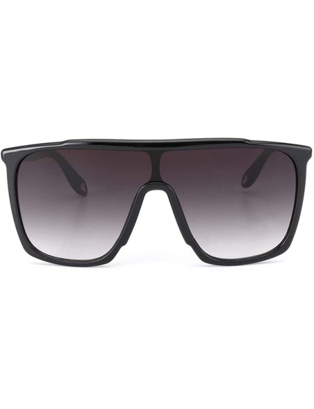 Oversized Oversized One Piece Sunglasses for Women Unique Gradient Lens For Female UV400 - C1 Matte Black - CD198G27KW4 $16.52