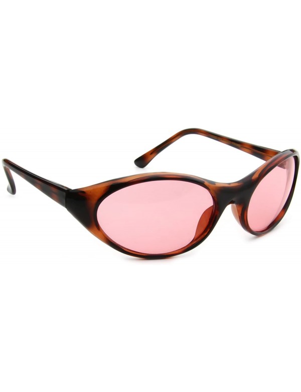 Oval Men Women Oval Sport Fishing Driving Golf Curved Sunglasses - Red - CW11LMG9QWL $10.11