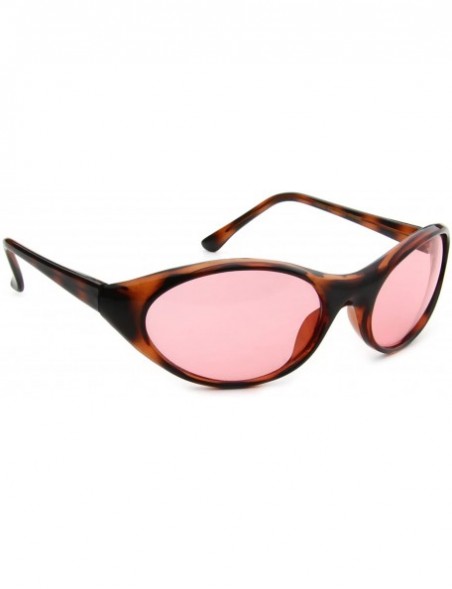 Oval Men Women Oval Sport Fishing Driving Golf Curved Sunglasses - Red - CW11LMG9QWL $10.11