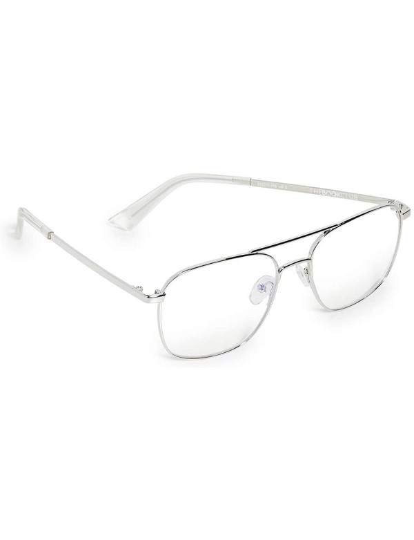 Square Men's Bored of The Flings Glasses - Silver/Cellophane - CK18ZY6GCNU $30.61