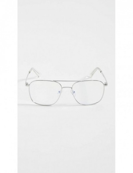 Square Men's Bored of The Flings Glasses - Silver/Cellophane - CK18ZY6GCNU $30.61