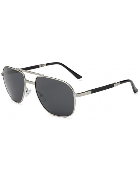 Goggle Classic Summer Polarized Foldable Goggle Sunglasses Folding Glasses Unisex Adults - Silver - CM196AWN9AW $13.32