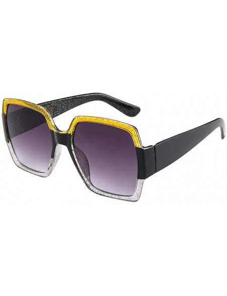 Square Unisex Square Sunglasses Retro Sunglasses Fashion Sunglass 2019 Fashion - E - CJ18TK96WA7 $7.95