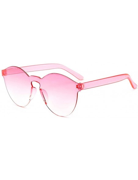 Oval New piece piece sunglasses - candy-colored ocean piece - male sunglasses - ladies fashion sunglasses-rose Red - CI1983DC...