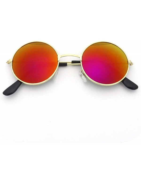 Aviator Women Sunglasses Round Men Retro Metal Frame Vintage Luxury Mirror Tiny Female Lens Sun Glasses - 9 - CL198ZZIU6K $37.83