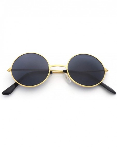 Aviator Women Sunglasses Round Men Retro Metal Frame Vintage Luxury Mirror Tiny Female Lens Sun Glasses - 9 - CL198ZZIU6K $37.83