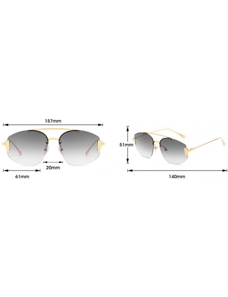 Rimless Fashion New Pilot Sunglasses Metal Rimless Lady sun glasses uv400 - Grey - CY18RO3UGE8 $11.85