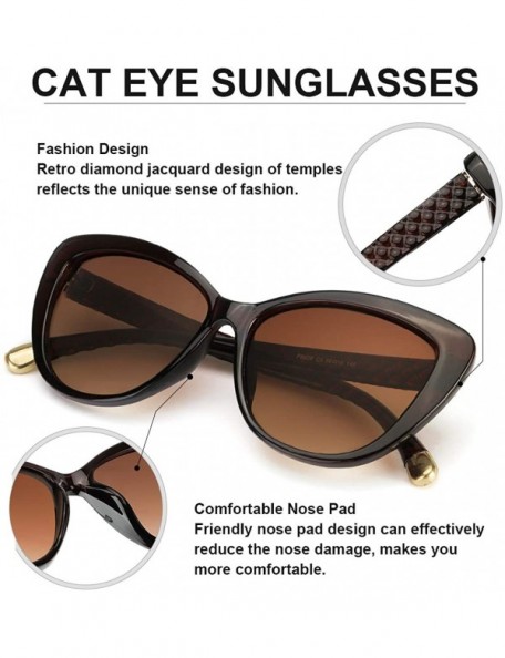 Oversized Cat Eye Sunglasses For Women - Fashion Polarized Sunglasses with UV Protection for Driving/Shopping/Sunbathing - CF...