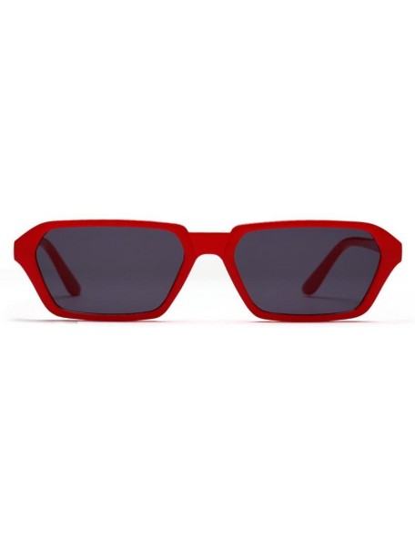 Square Polarized Sunglasses For Men Women Retro Frame Square Shades Vintage Classic Sun Glasses - Red - C318TKSR6DK $8.82