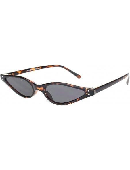 Cat Eye Womens Vintage Gothic Tear Drop Cat Eye Narrow Retro Plastic Sunglasses - Brown Tortoise Black - C318OE66AT7 $11.12