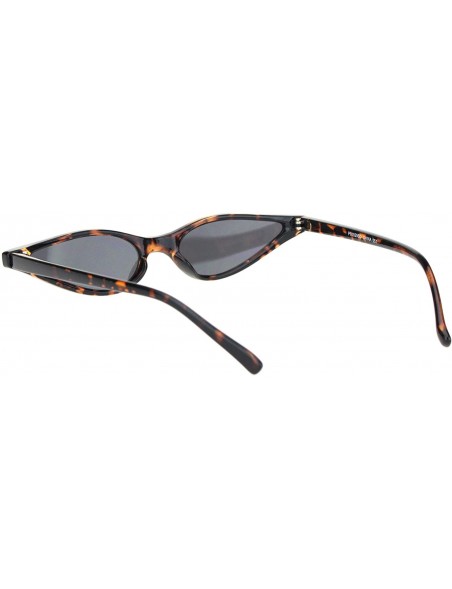 Cat Eye Womens Vintage Gothic Tear Drop Cat Eye Narrow Retro Plastic Sunglasses - Brown Tortoise Black - C318OE66AT7 $11.12