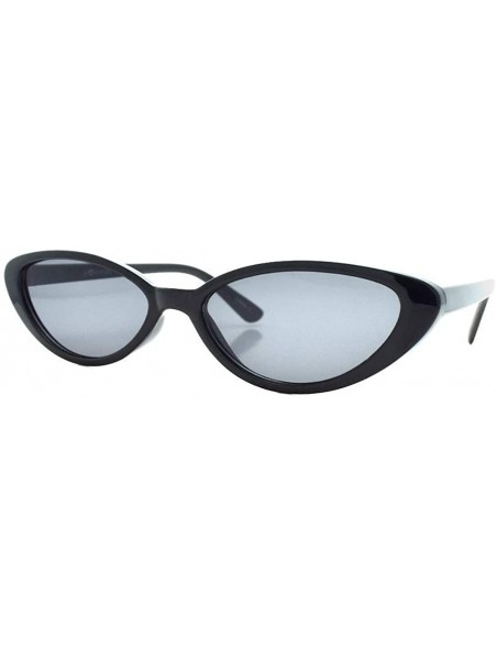 Cat Eye Retro Vintage Narrow Cat Eye Sunglasses 2462 - Black Smoke - C318SZCHMU6 $10.70