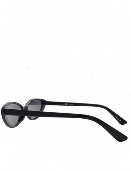 Cat Eye Retro Vintage Narrow Cat Eye Sunglasses 2462 - Black Smoke - C318SZCHMU6 $10.70