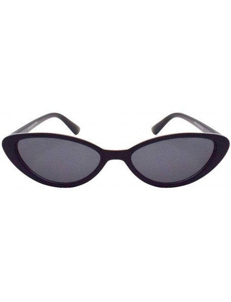 Cat Eye Retro Vintage Narrow Cat Eye Sunglasses 2462 - Black Smoke - C318SZCHMU6 $10.70