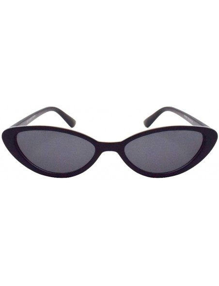 Cat Eye Retro Vintage Narrow Cat Eye Sunglasses 2462 - Black Smoke - C318SZCHMU6 $10.70