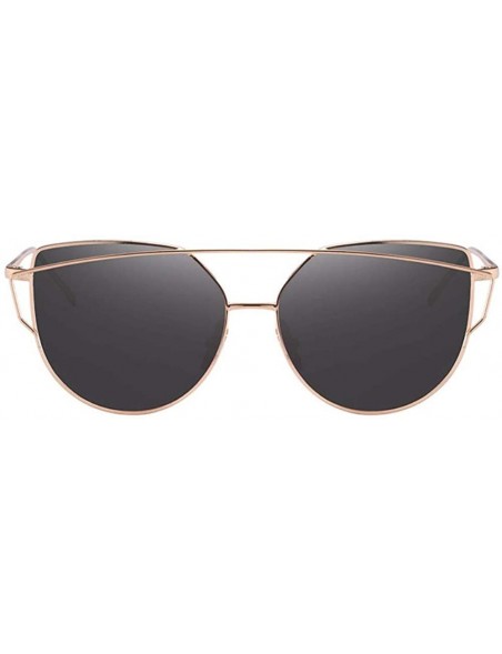 Oversized European and American sunglasses cat's eye dazzling women's Sunglasses anti-ultraviolet - Gold Ash - C418Q70T6OD $2...