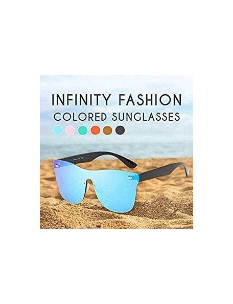 Oversized Infinity Fashion Colored Sunglasses for Men or Women - Orange - CN18X030HYH $7.72