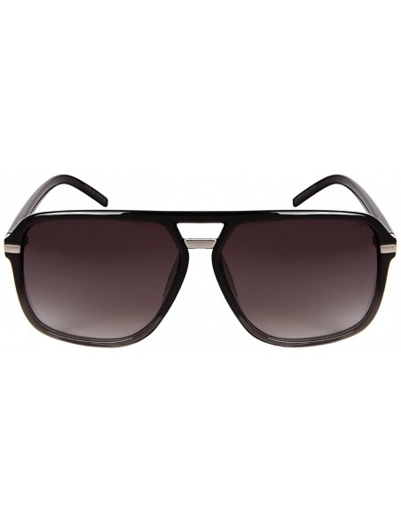 Aviator Square Retro Style Aviators with Gradient Lens 1402-AP - Black-grey - CR1838T99U0 $8.56