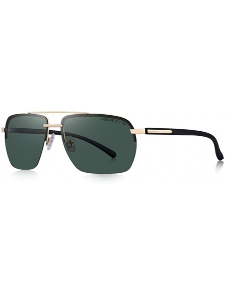 Aviator DESIGN Men Classic Sunglasses Rectangle Rimless Luxury Brand C01 Black - C05 G15 - CL18XE9K4GX $13.27