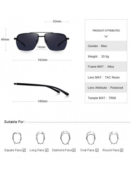 Aviator DESIGN Men Classic Sunglasses Rectangle Rimless Luxury Brand C01 Black - C05 G15 - CL18XE9K4GX $13.27