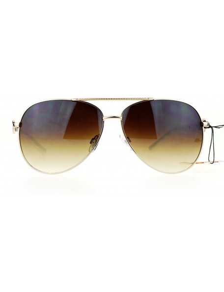 Aviator Unisex Aviator Sunglasses Classic Designer Fashion Aviators UV 400 - Gold White - CU1884Z67HY $8.27