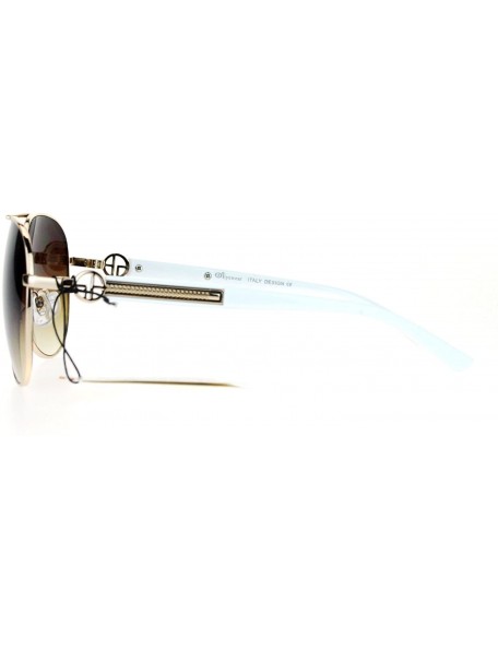 Aviator Unisex Aviator Sunglasses Classic Designer Fashion Aviators UV 400 - Gold White - CU1884Z67HY $8.27