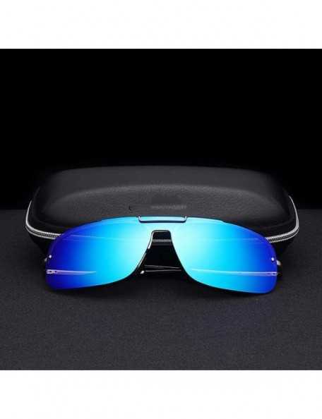 Aviator Fashion Brand Frameless Sunglasses Polarized Men Overall Lens Color YA431 C1BOX - Ya431 C1box - CR18XE0CLXZ $13.30