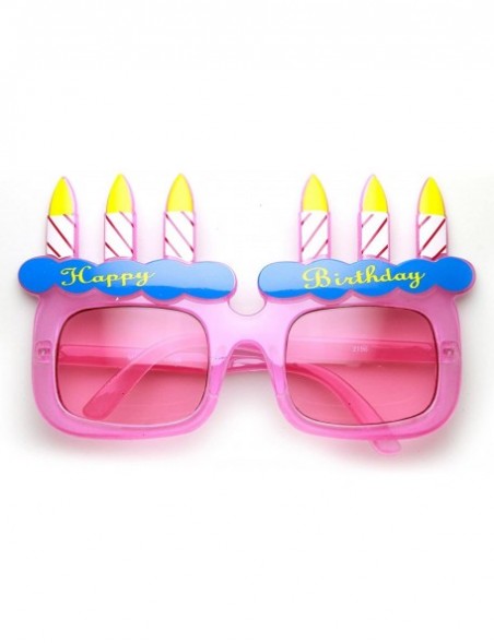 Oversized Happy Birthday Cake and Candles Party Favor Celebration Sunglasses - Pink Pink - CA11P6OEWXX $8.85