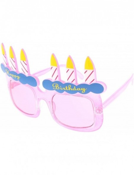 Oversized Happy Birthday Cake and Candles Party Favor Celebration Sunglasses - Pink Pink - CA11P6OEWXX $8.85