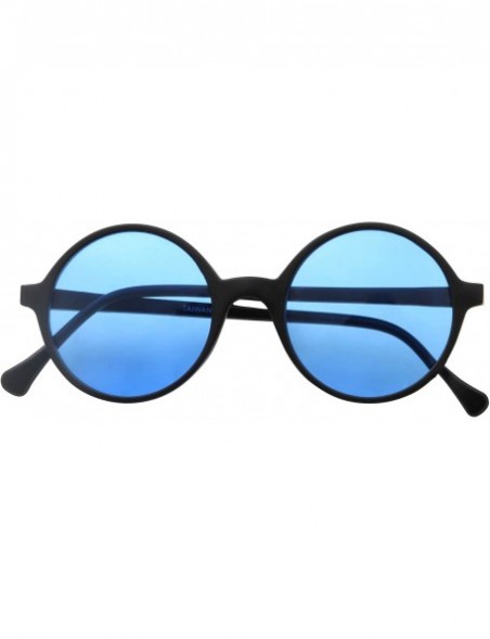 Oversized Oversized Round Sunglasses Hippie Color Lens Retro Circle Glasses Men and Women - Blue - CB1924A8ZWO $11.40