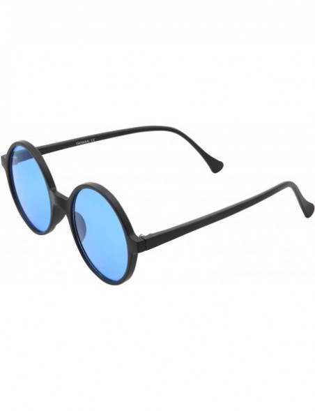 Oversized Oversized Round Sunglasses Hippie Color Lens Retro Circle Glasses Men and Women - Blue - CB1924A8ZWO $11.40