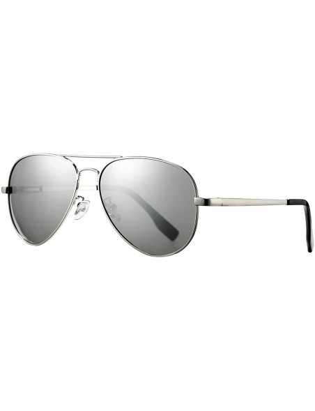 Round Polarized Aviator Sunglasses for Men Women Metal Frame 100% UV400 Protection Lens - 58mm - CM18Z7Z32MT $14.00